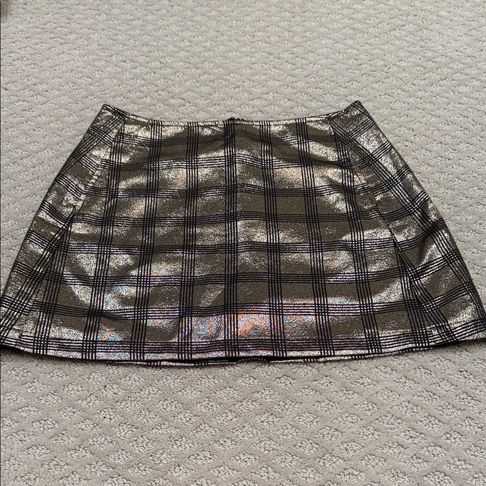 Urban Outfitters Silver Plaid Pencil Skirt